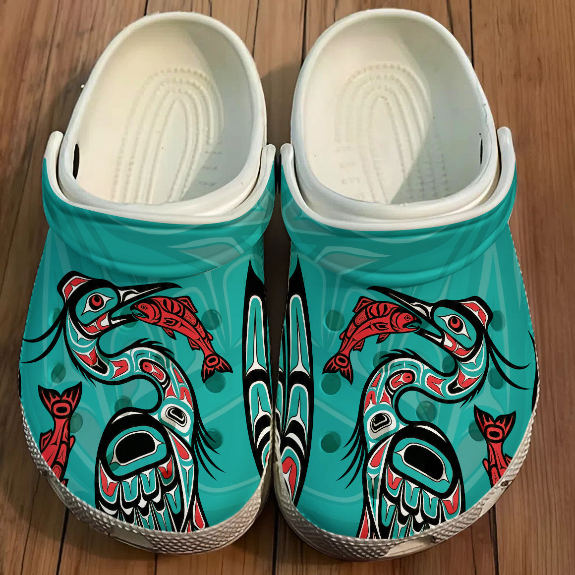 Native Heron Pattern Clogs Shoes for Adults & Kids