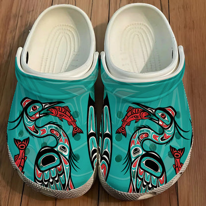 Native Heron Pattern Clogs Shoes for Adults & Kids