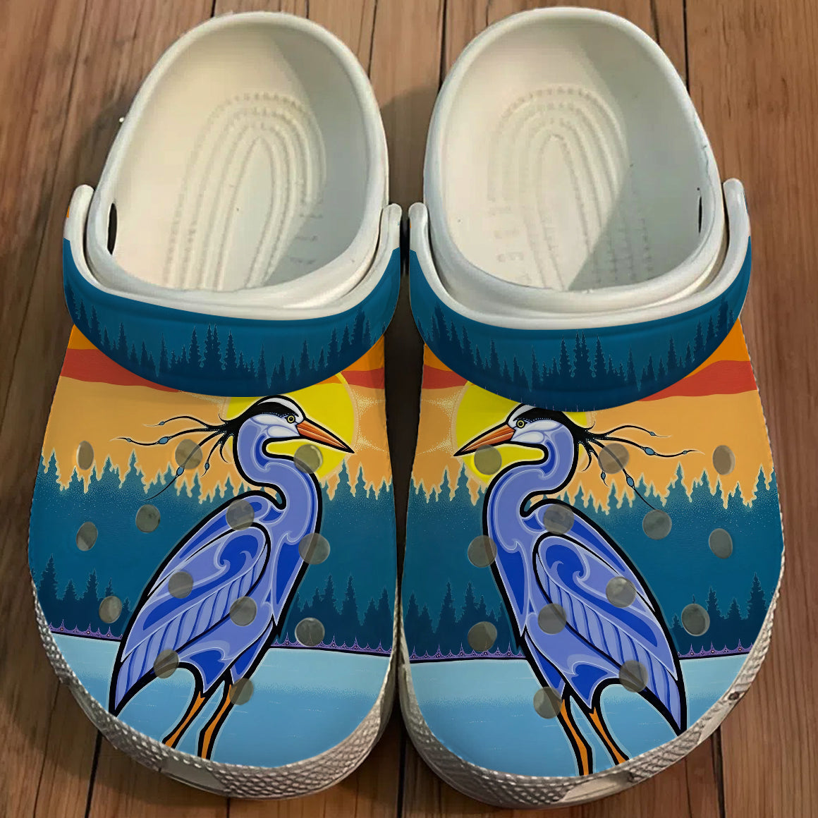 Crane Art Clogs Shoes for Adults & Kids