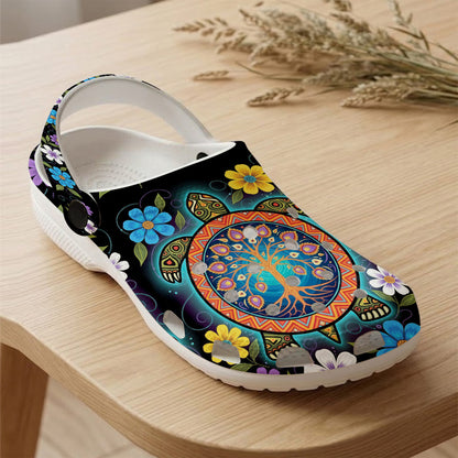 Native Turtle Art Clogs Shoes for Adults & Kids
