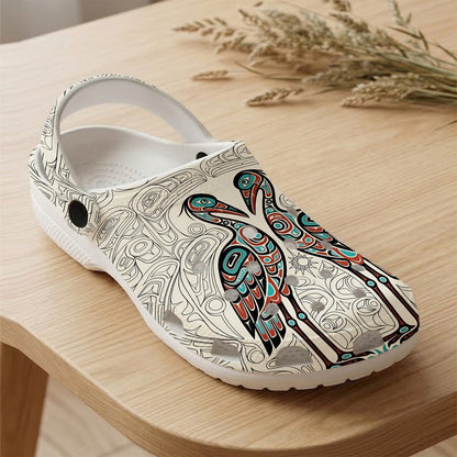 Native Heron Art Clogs Shoes for Adults & Kids