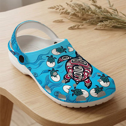 Native Turtle Art Clogs Shoes for Adults & Kids