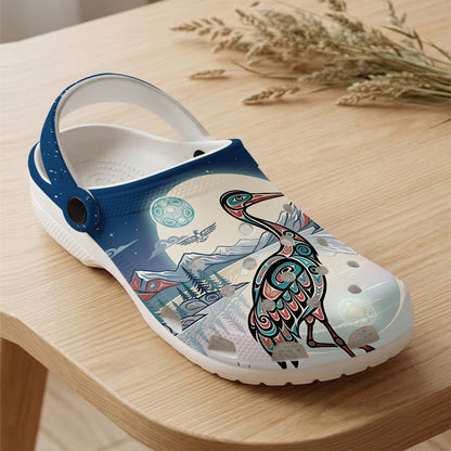 Native Heron Art Clogs Shoes for Adults & Kids