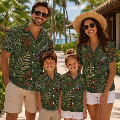 Native Raven Haida Pattern Hawaiian Shirt for Adults & Kids
