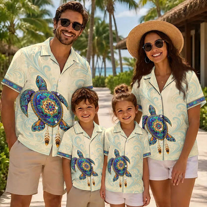 Native Turtle Haida Pattern Hawaiian Shirt for Adults & Kids