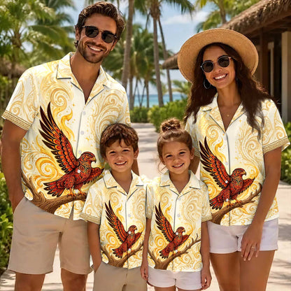Native Eagle Haida Pattern Hawaiian Shirt for Adults & Kids