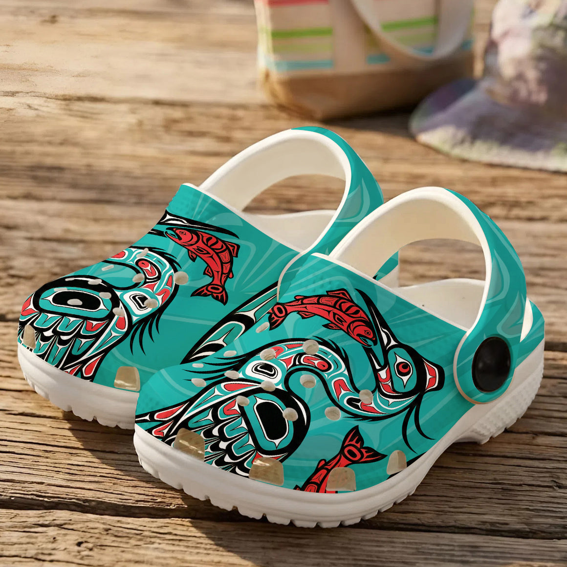 Native Heron Pattern Clogs Shoes for Adults & Kids
