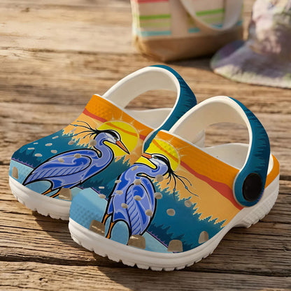 Crane Art Clogs Shoes for Adults & Kids