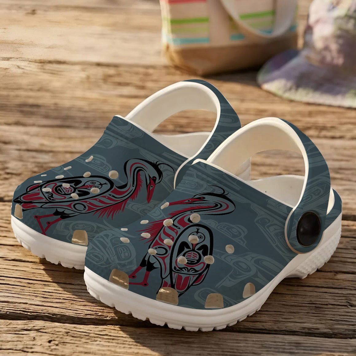 Native Heron Art Clogs Shoes for Adults & Kids
