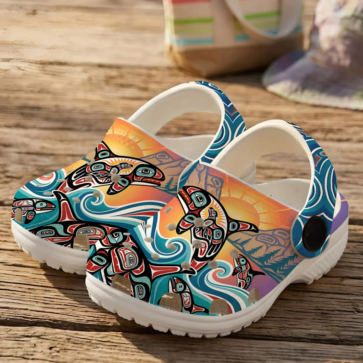 Native Orca Art Clogs Shoes for Adults & Kids