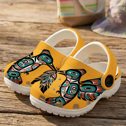 Native Hummingbird Art Pattern Clogs Shoes for Adults & Kids
