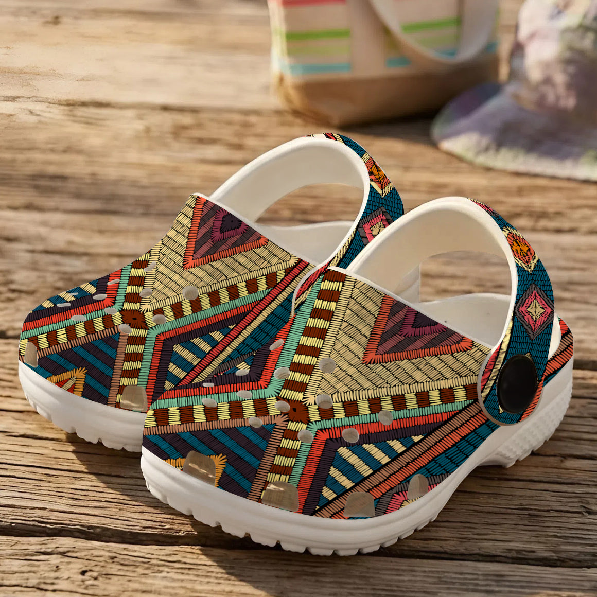Native Pattern Clog Shoes For Adult and Kid 89169 New
