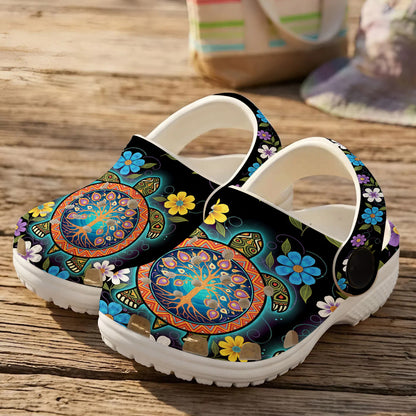 Native Turtle Art Clogs Shoes for Adults & Kids