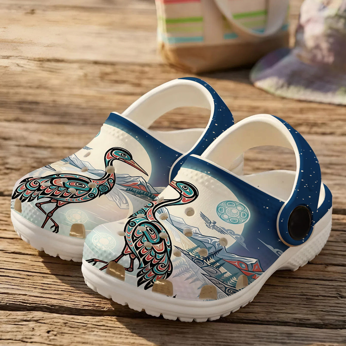 Native Heron Art Clogs Shoes for Adults & Kids