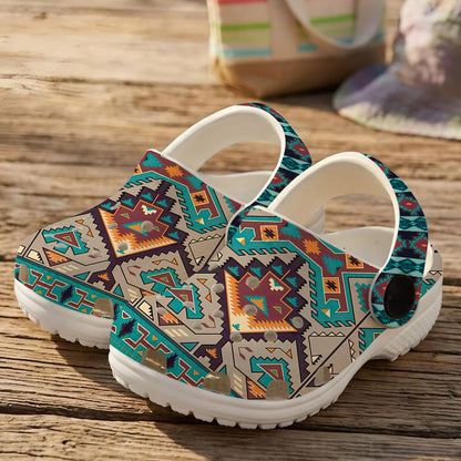 Native Pattern Clog Shoes For Adult and Kid 89145 New