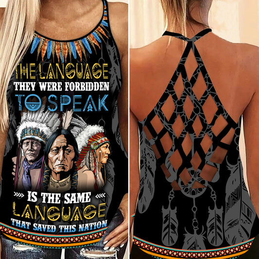 Native Language Saved This Nation Criss-Cross Tank Top NBD