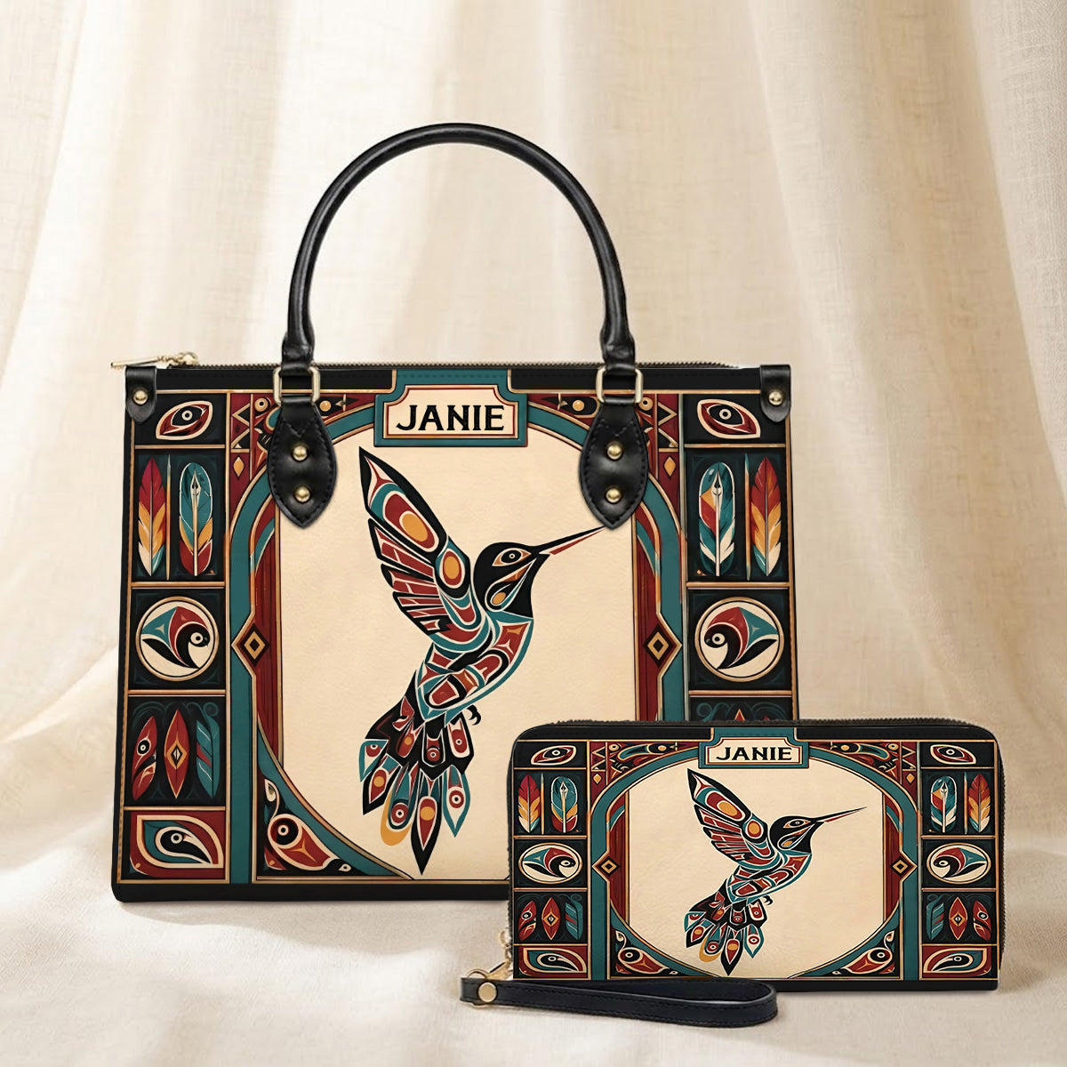 Hummingbird Heritage Flight Personalized Leather Bag - Q1579