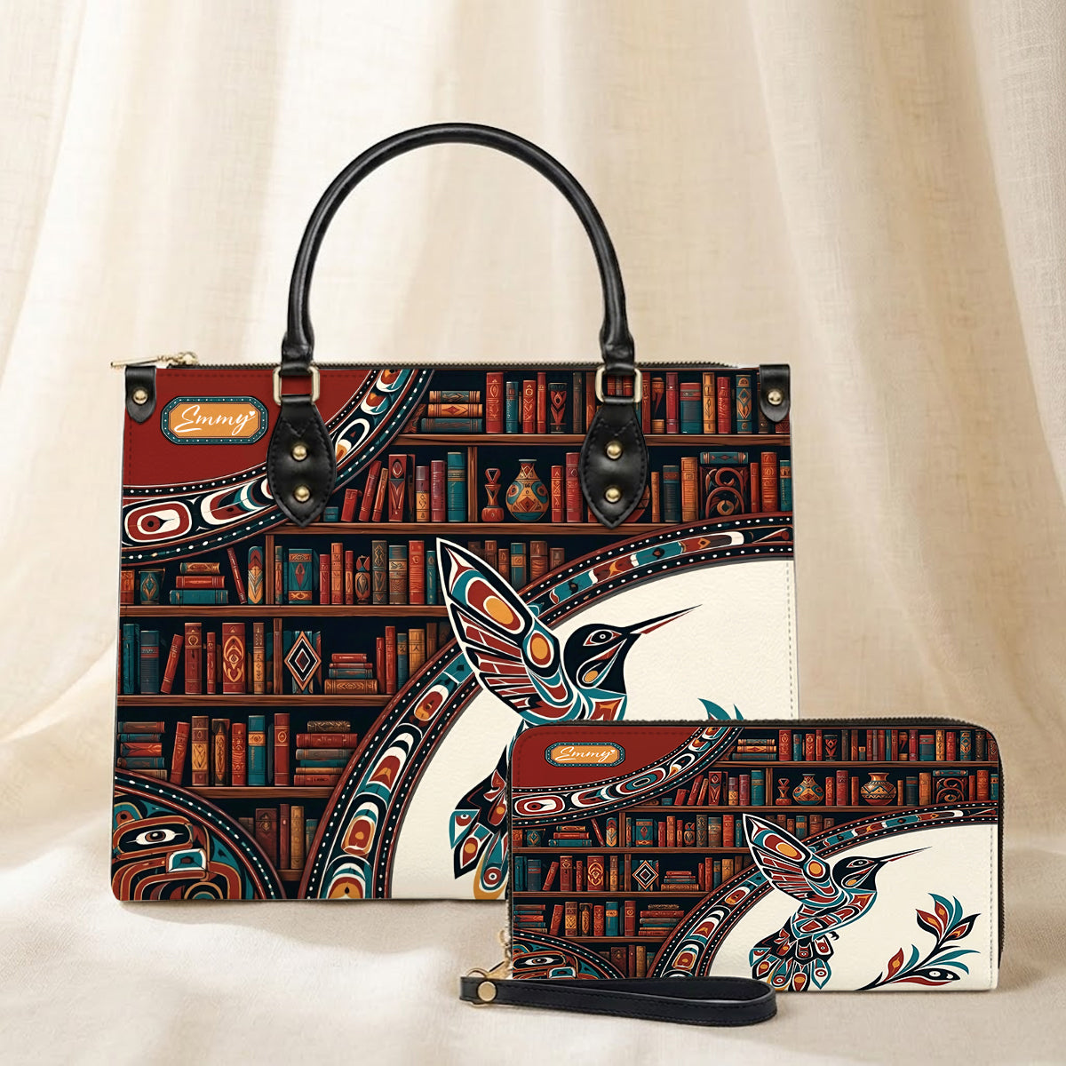 Hummingbird Ancient Tales Personalized Leather Bag