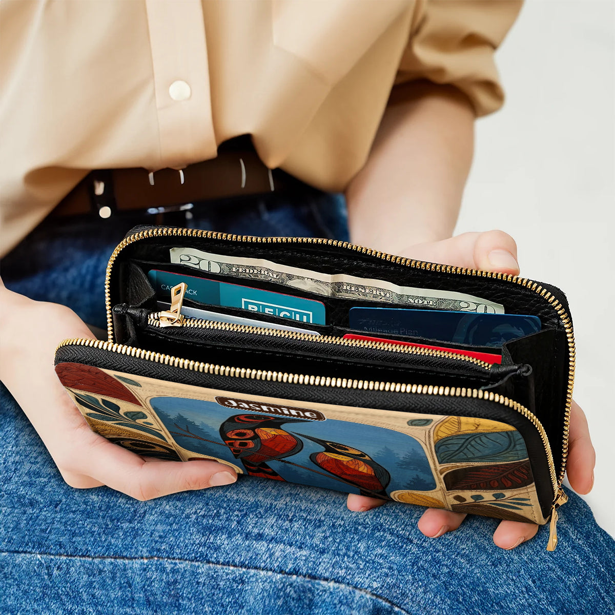 Sacred Bird Spirit Personalized Leather Bag