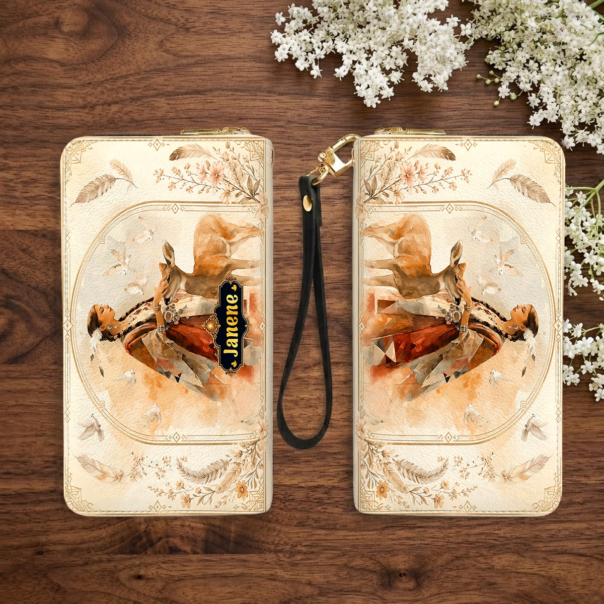 White Deer Heritage Personalized Leather Bag
