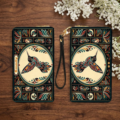 Hummingbird Eternal Grace Personalized Leather Bag