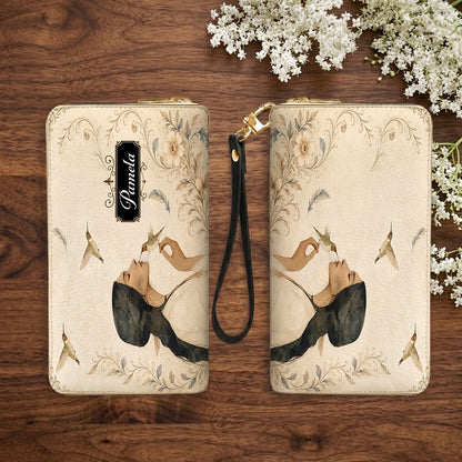 Whispering Hummingbird Soul Personalized Leather Bag