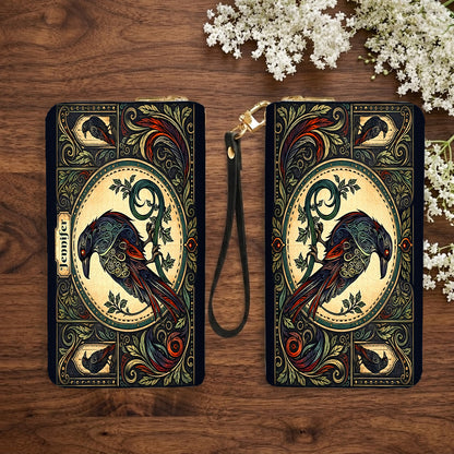 Raven Midnight Wisdom Personalized Leather Bag