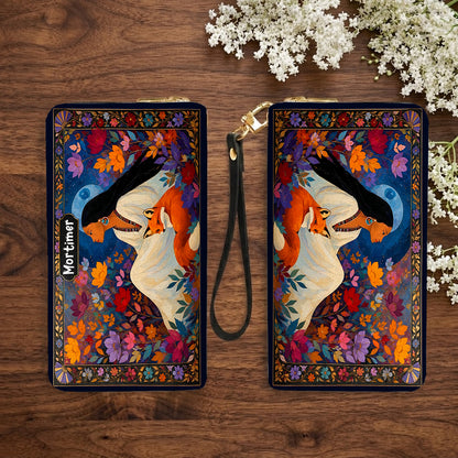 Autumn Fox Woman Personalized Leather Bag