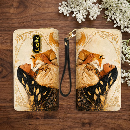 Whispering Fox Woman Personalized Leather Bag