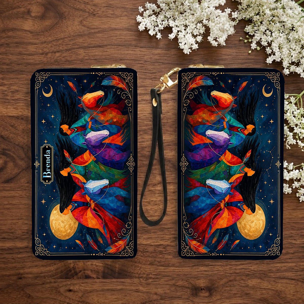 Moonlit Sisters Journey Personalized Leather Bag