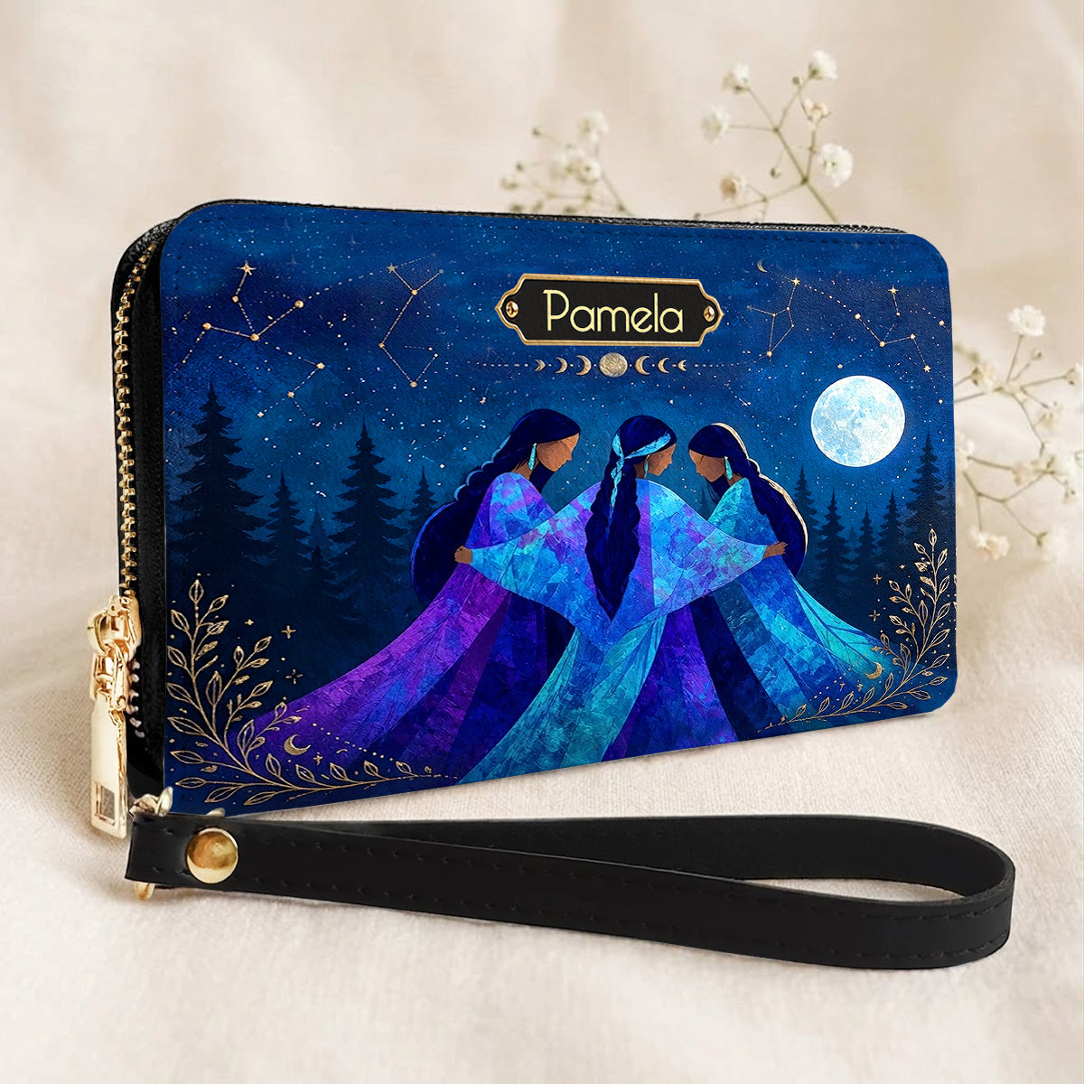Whispering Moon Connection Personalized Leather Bag