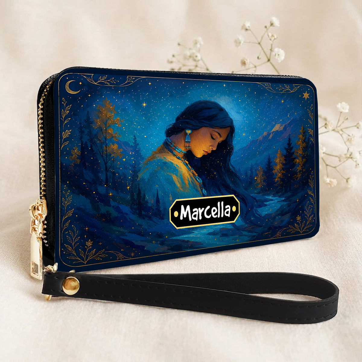 Turquoise Woman Grace Personalized Leather Bag