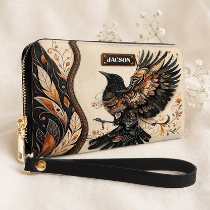 Raven Ember Spirit Personalized Leather Bag