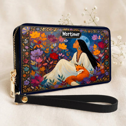 Autumn Fox Woman Personalized Leather Bag