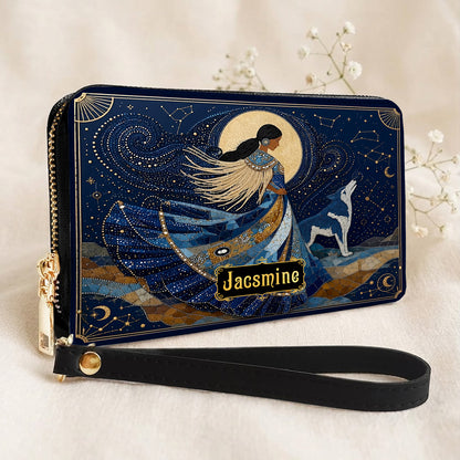 Lunar Wolf Guardian Personalized Leather Bag
