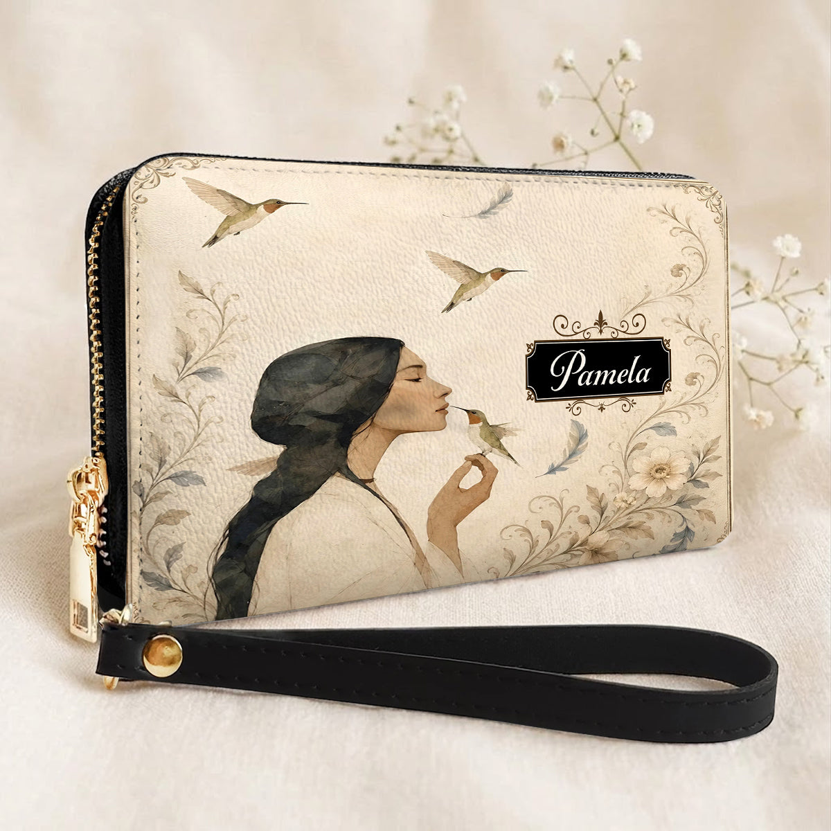 Whispering Hummingbird Soul Personalized Leather Bag