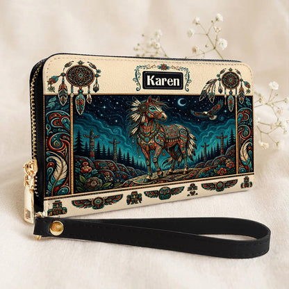 Moonlit Horse Legacy Personalized Leather Bag - Q1579