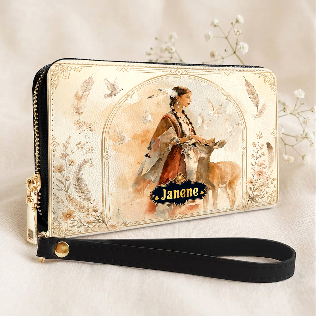 White Deer Heritage Personalized Leather Bag