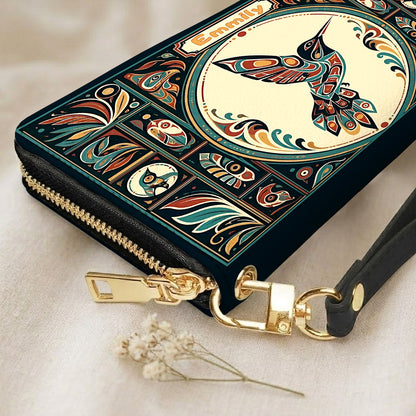 Hummingbird Eternal Grace Personalized Leather Bag