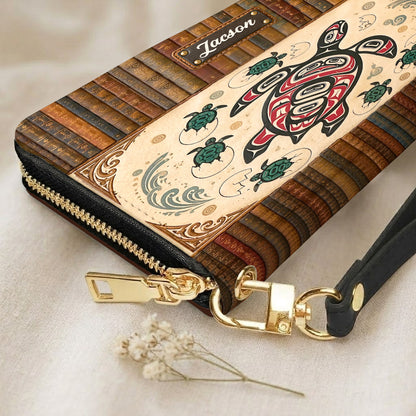 Ocean Turtle Heritage Personalized Leather Bag