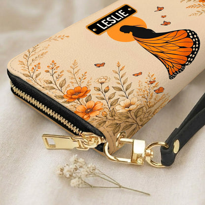 Amber Butterfly Woman Personalized Leather Bag