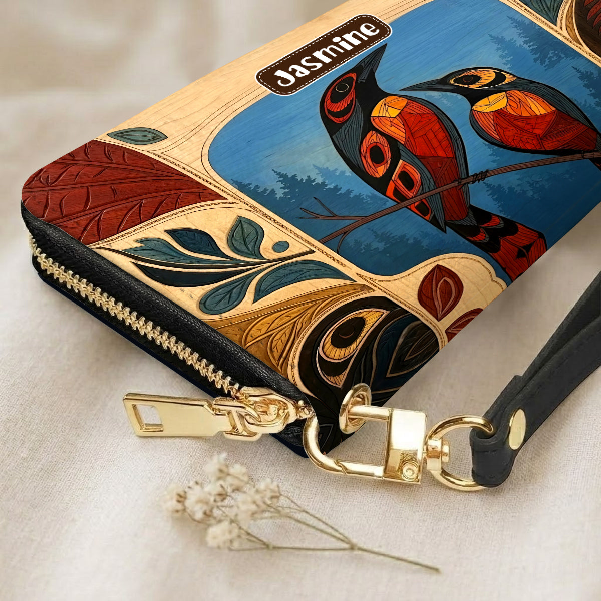 Sacred Bird Spirit Personalized Leather Bag