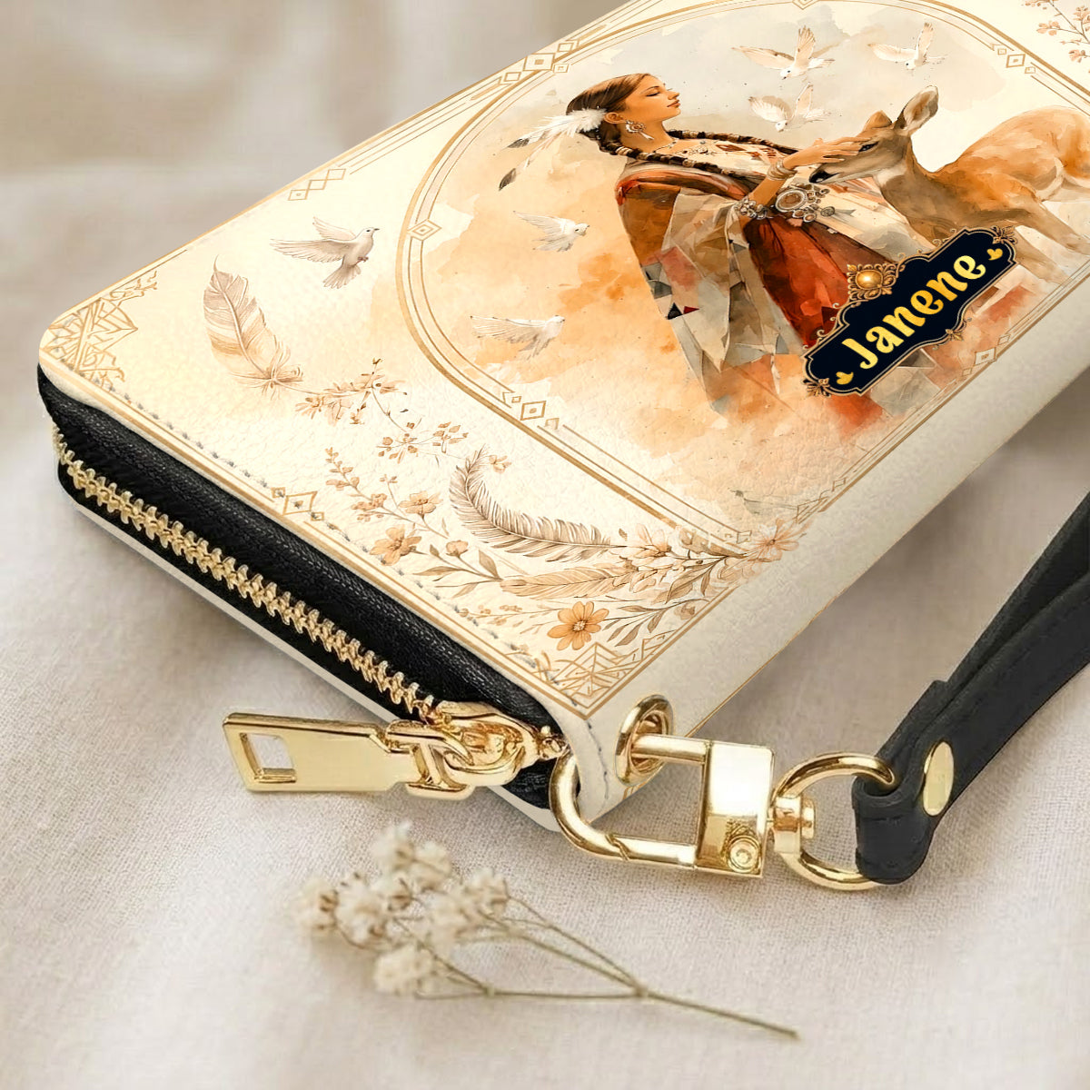 White Deer Heritage Personalized Leather Bag