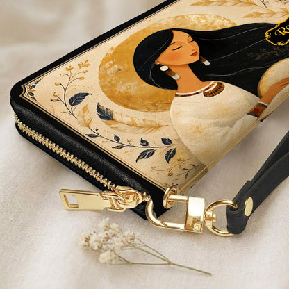 Golden Moon Maiden Personalized Leather Bag - Q1579