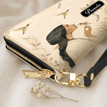 Whispering Hummingbird Soul Personalized Leather Bag