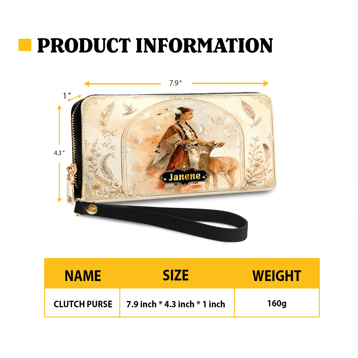 White Deer Heritage Personalized Leather Bag