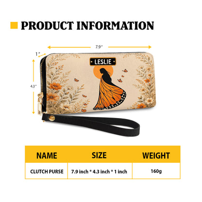 Amber Butterfly Woman Personalized Leather Bag