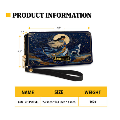 Lunar Wolf Guardian Personalized Leather Bag
