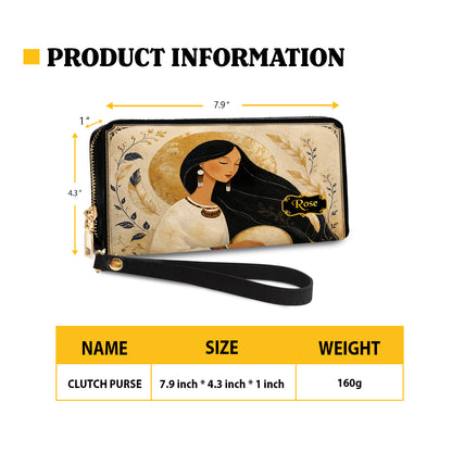 Golden Moon Maiden Personalized Leather Bag - Q1579