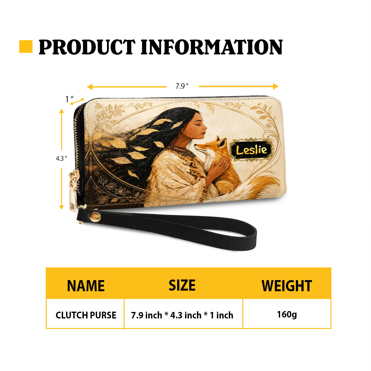 Whispering Fox Woman Personalized Leather Bag